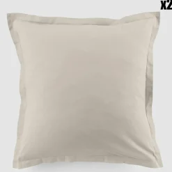 Blanc Passion 2 Taies d'oreiller en coton unies ivoires