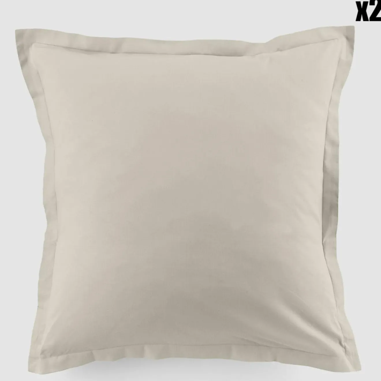 Blanc Passion 2 Taies d'oreiller en coton unies ivoires