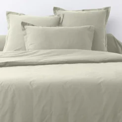 Blanc Passion 2 Taies d'oreiller en coton unies ivoires