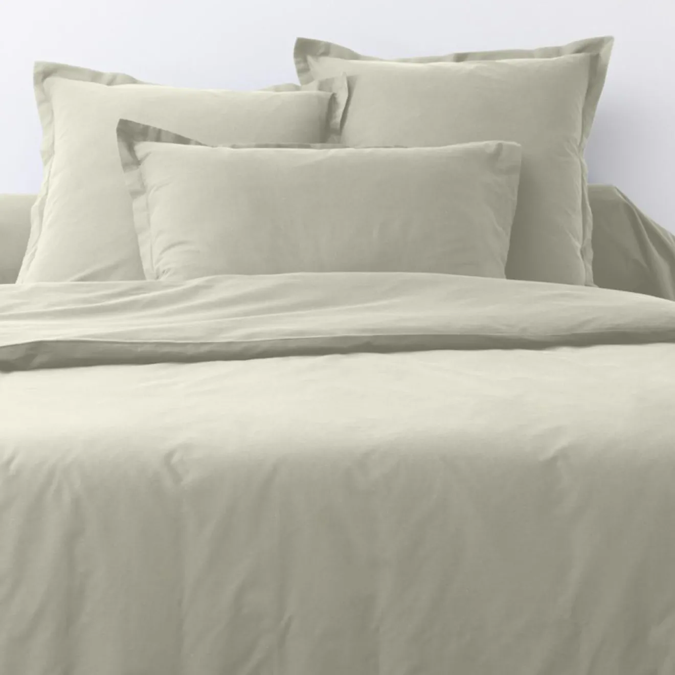 Blanc Passion 2 Taies d'oreiller en coton unies ivoires