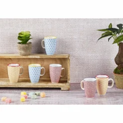 Bjorn 6 Tasses à café Pattern Color jaune/rouge - 9 cl