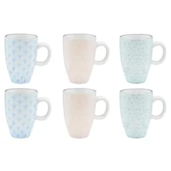 Bjorn 6 Tasses à café Pattern Pastel rose pastel/bleu pastel/vert pastel - 9 cl
