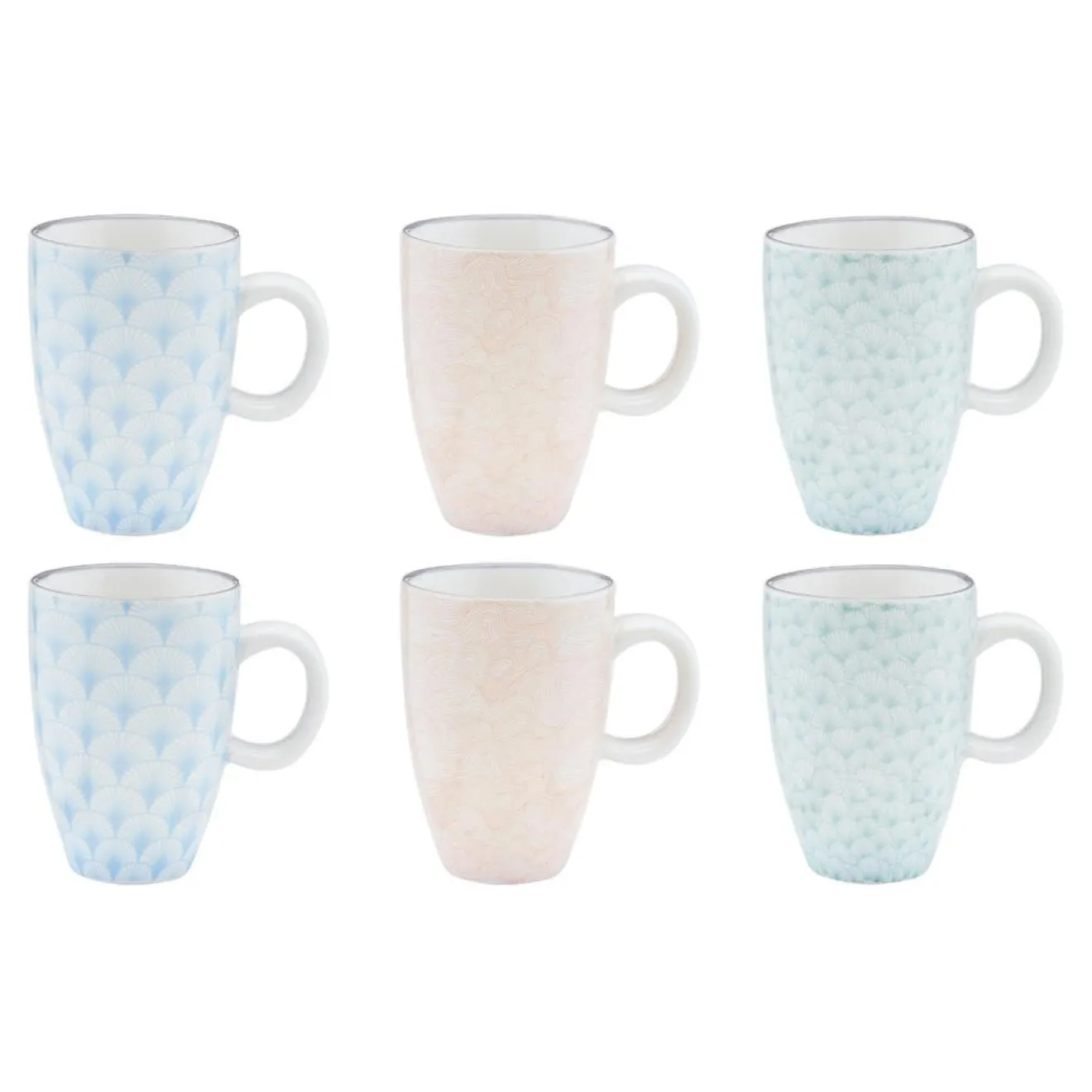 Bjorn 6 Tasses à café Pattern Pastel rose pastel/bleu pastel/vert pastel - 9 cl