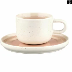 Outlet Bjorn 6 Tasses avec soucoupe Oxygen rose poudre/beige - 20 cl