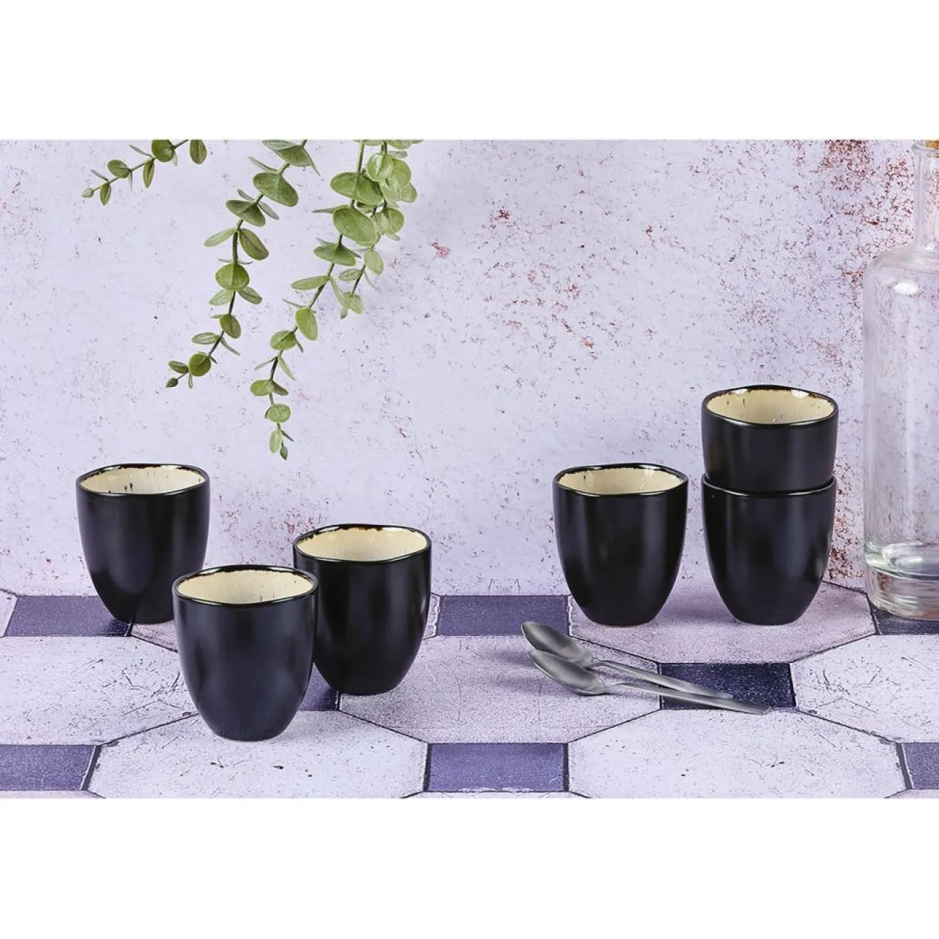 Bjorn 6 Tasses en Grès Iris blanc/ivoire - 15 cl