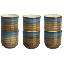 Outlet Bjorn 6 Tasses en Grès Island kaki/bleu - 15 cl