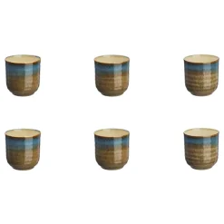 Outlet Bjorn 6 Tasses en Grès Island kaki/bleu - 15 cl
