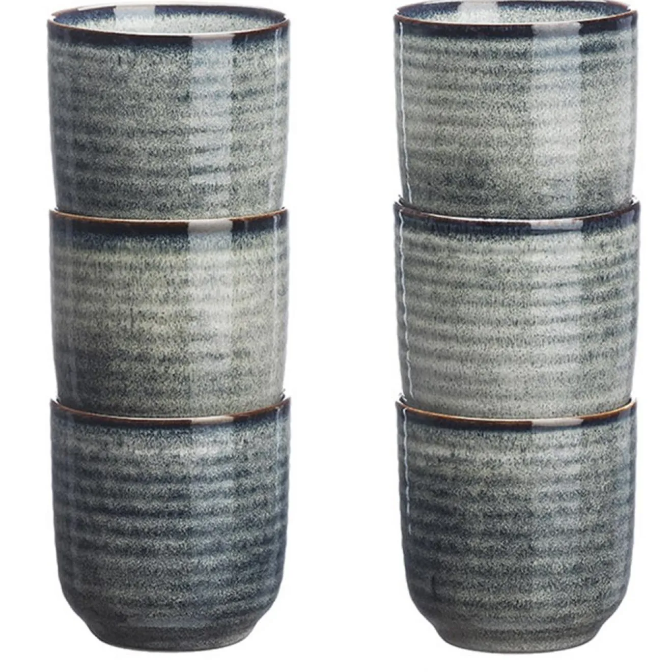 Bjorn 6 Tasses en Grès Zen gris/bleu - 20 cl