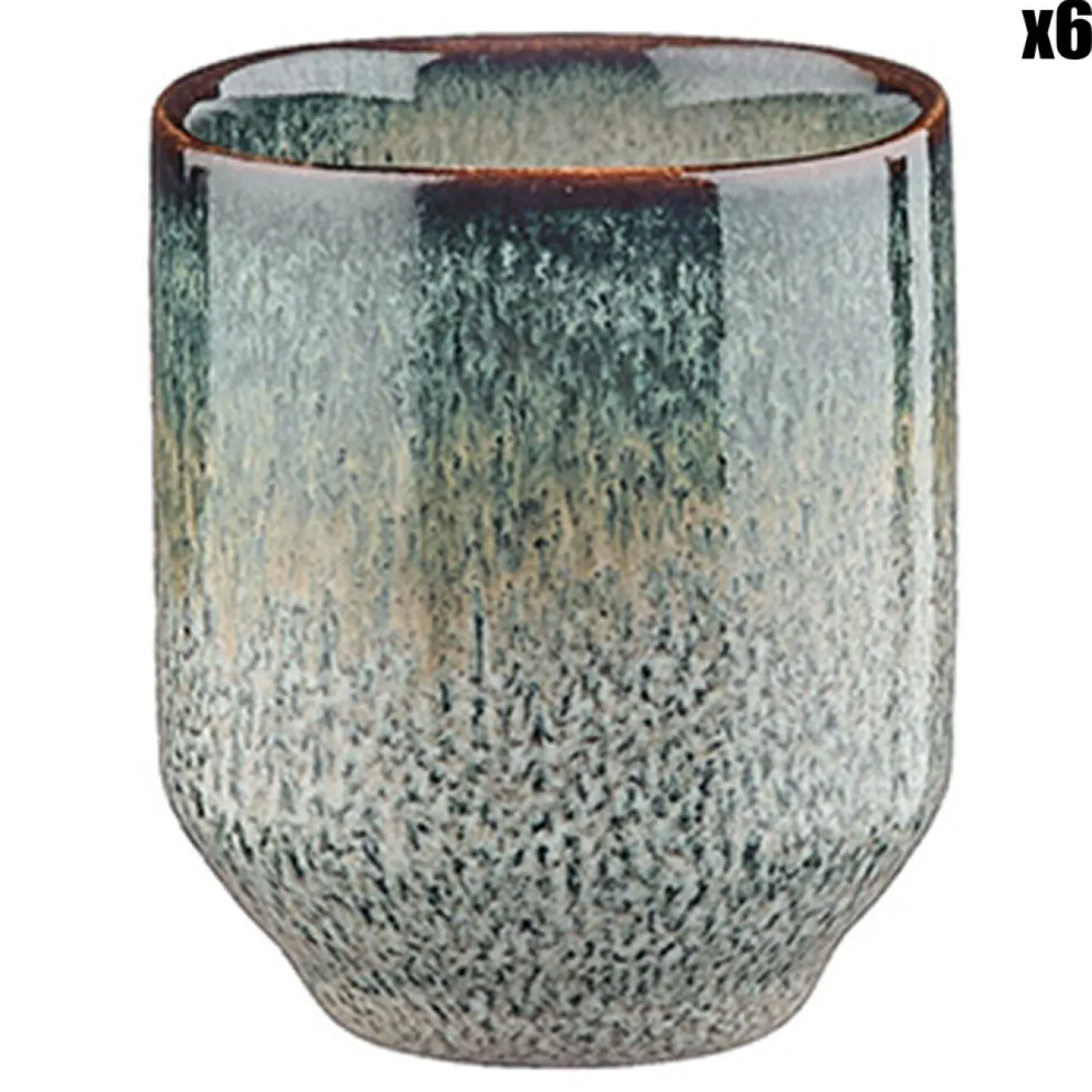 Bjorn 6 Tasses Genesis bleu/gris/kaki - 8 cl