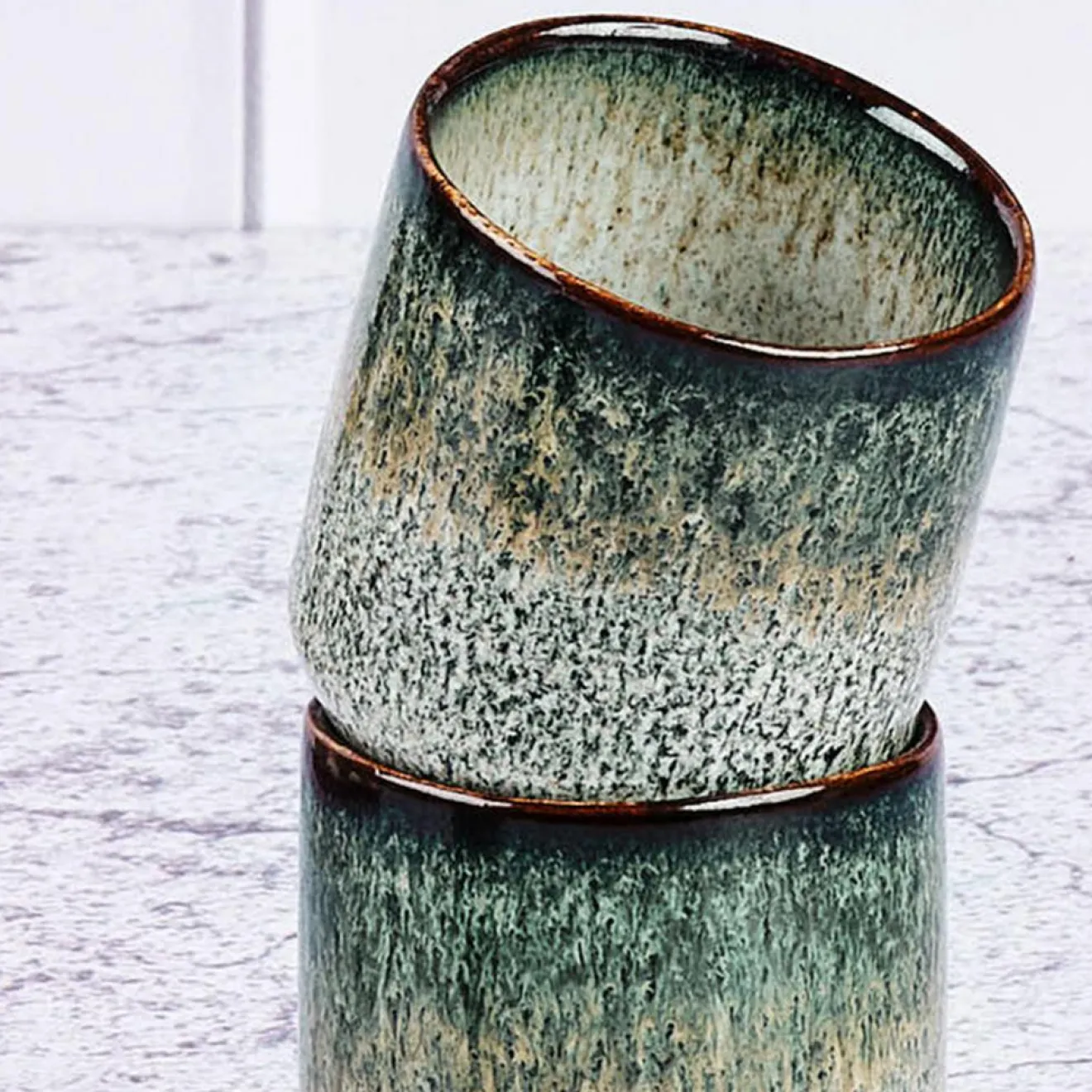 Bjorn 6 Tasses Genesis bleu/gris/kaki - 8 cl