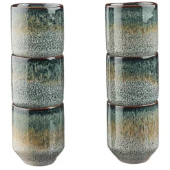 Bjorn 6 Tasses Genesis bleu/gris/kaki - 8 cl