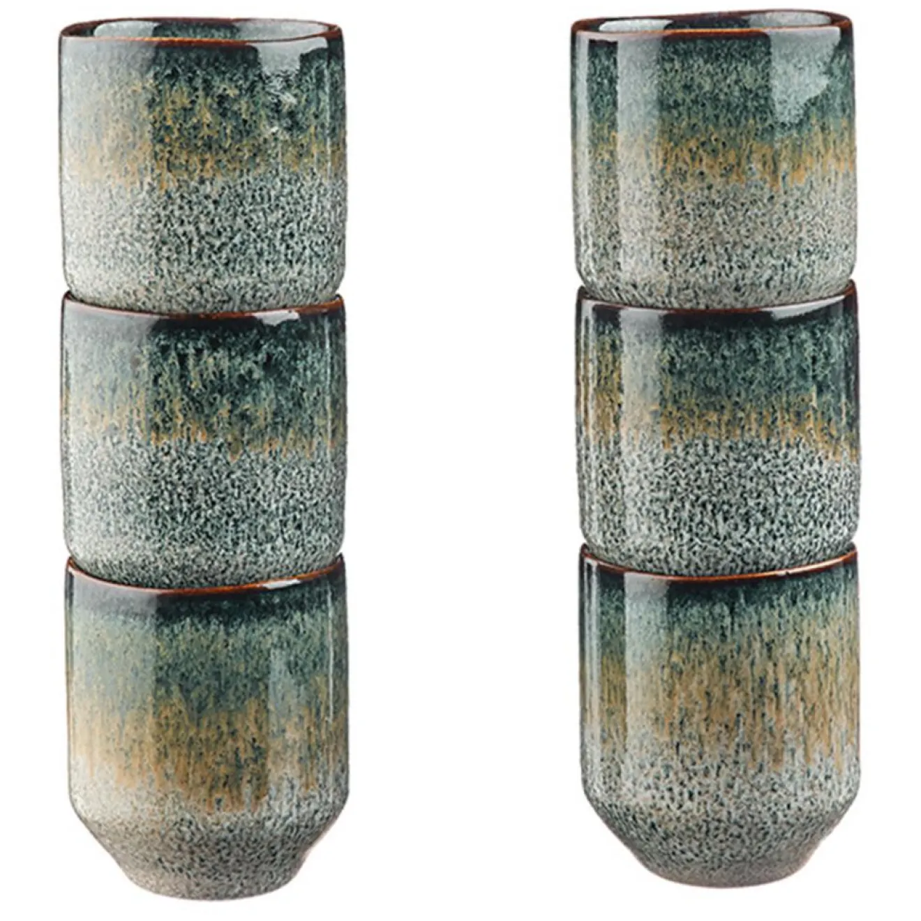 Bjorn 6 Tasses Genesis bleu/gris/kaki - 8 cl