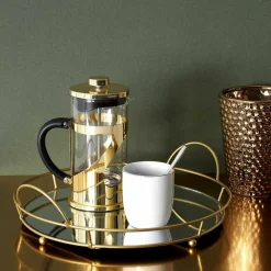 Home Deco Factory 2 Tasses liseré blanc/doré - D.7.4x8.3 cm