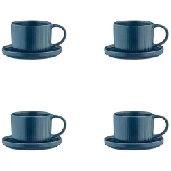 Bjorn 8 Tasses Scandi Et Soucoupe bleu marine - 15 cl