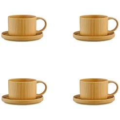 Bjorn 8 Tasses Scandi Et Soucoupe jaune ocre - 15 cl