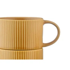 Bjorn 8 Tasses Scandi Et Soucoupe jaune ocre - 15 cl