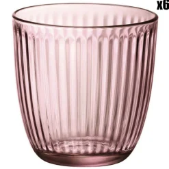 Bormioli 6 Verres à eau Line roses - 29 cl
