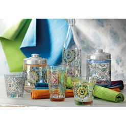 Cosy & Trendy 3 Verres à eau Valencia multicolores - 25cl