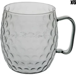 Cosy Moments 6 Verres avec anse Moscow Mule noir/transparent - 50cl