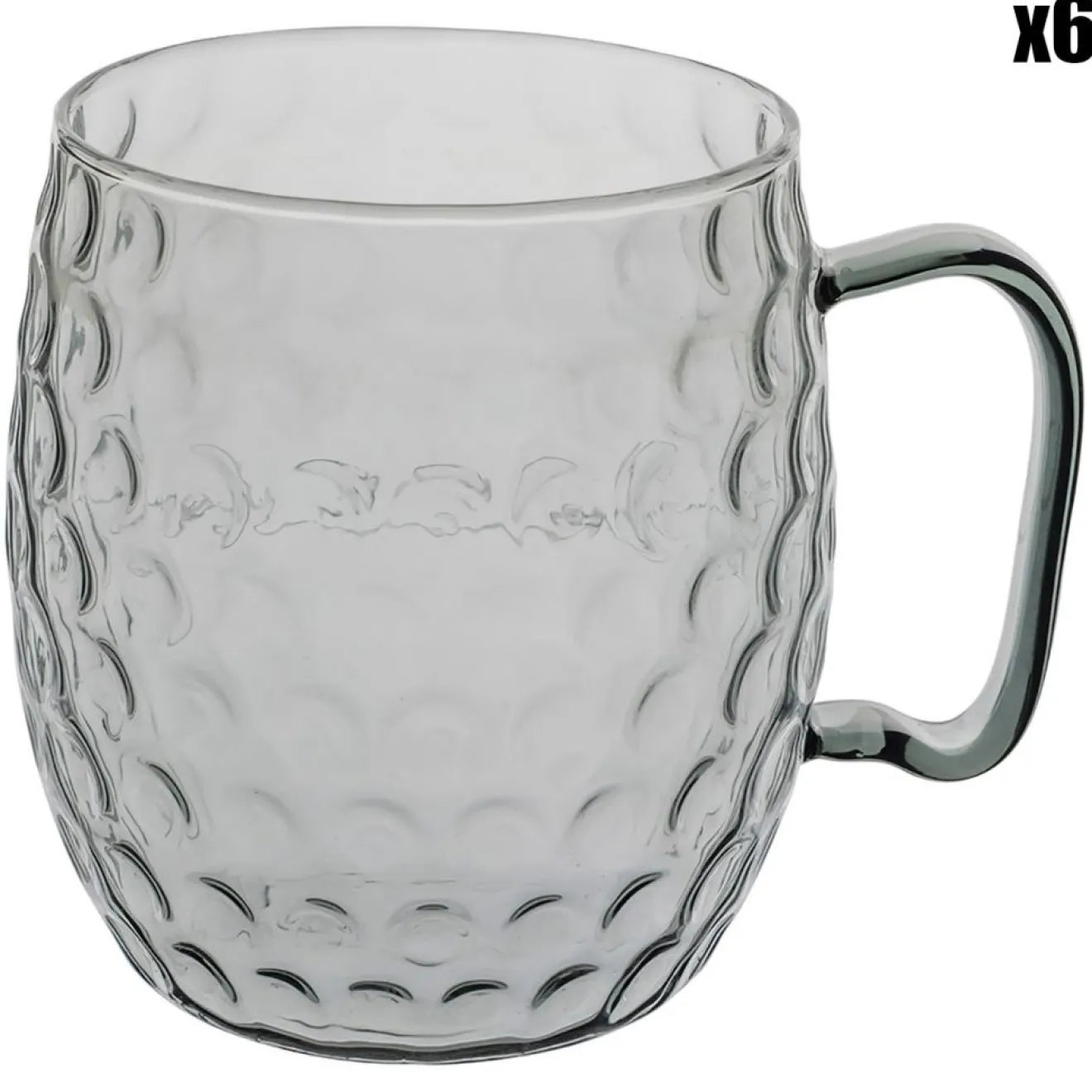 Cosy Moments 6 Verres avec anse Moscow Mule noir/transparent - 50cl