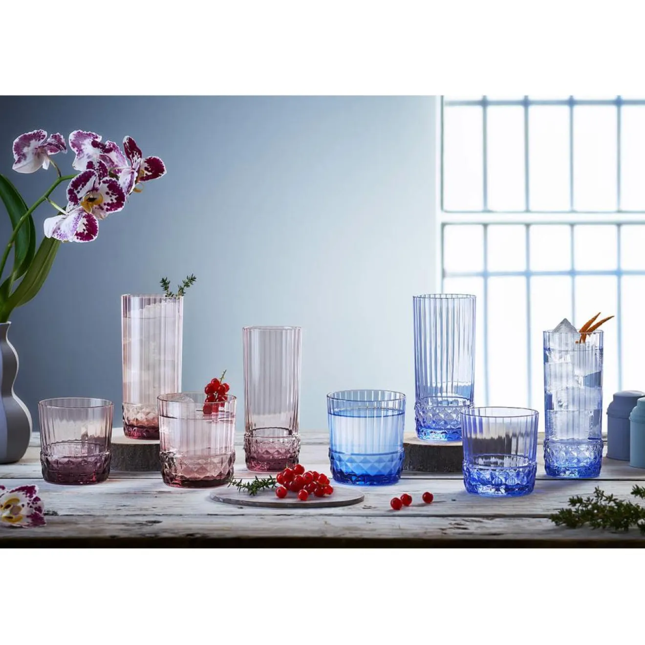 Bormioli 6 Verres Rocks America'20s roses - 30 cl