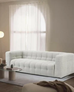 Uniqka Alto - Canapé capitonné 3 places en tissu