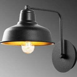 Opviq Applique murale Berceste noire - 19x27x24 cm