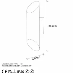 Sheen Applique murale Cut noire - D.8x12x30 cm