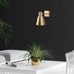 Opviq Applique murale Funnel dorée - 14x24x21 cm