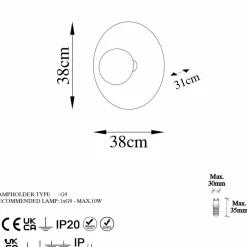Opviq Applique murale Kurt bronze - D.38x31 cm