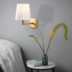 Opviq Applique murale Profil doré/blanc - 18x24x30 cm