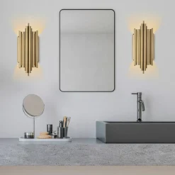 Opviq Applique murale Reis dorée - 18x40x8 cm