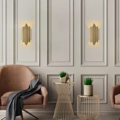 Opviq Applique murale Reis dorée - 18x40x8 cm