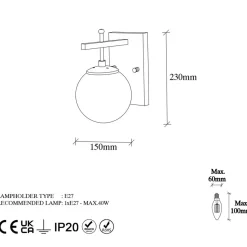 Sheen Applique murale Zahar dorée - 15x20x15 cm