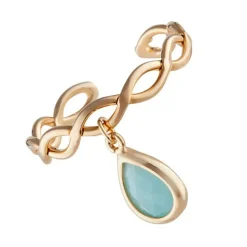Femme Moonstone Bague ajustable Athéna Amazonite en laiton doré