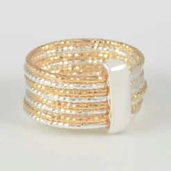 Femme By Rafaella Bague Alcor en Argent bicolore