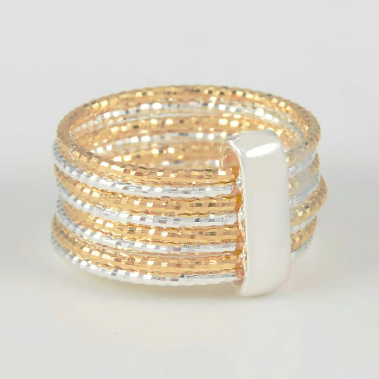 Femme By Rafaella Bague Alcor en Argent bicolore