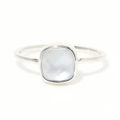 Hot Moonstone Bague Aëlle Nacre bleue en laiton