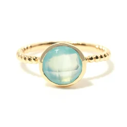 Femme Moonstone Bague Cataleya Acqua Calci en laiton doré