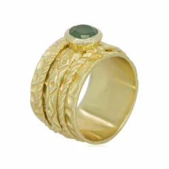Outlet Moonstone Bague Elisabeth Aventurine en laiton doré
