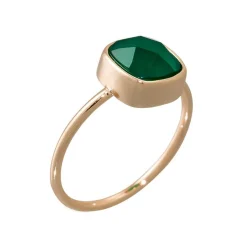 Outlet Moonstone Bague Ella Agate en laiton doré