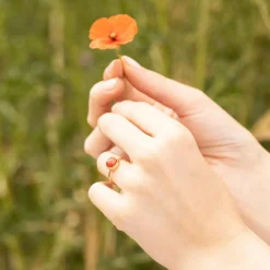 Hot Moonstone Bague Ella Agate en laiton doré