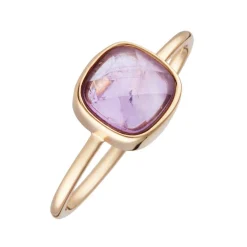 Moonstone Bague Ella Améthyste en laiton doré