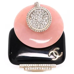 Femme Chanel Bague en Email rose/noir/doré - Bon état