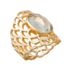Femme Moonstone Bague Freida Améthyste en laiton doré