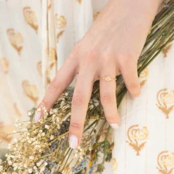 Femme Moonstone Bague Léa Aventurine en laiton doré