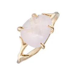 Hot Moonstone Bague Lily Quartz en laiton doré