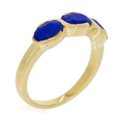 Outlet Moonstone Bague Lydia Lapis Lazuli en laiton doré