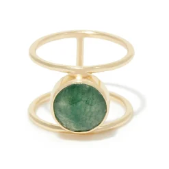 Femme Moonstone Bague Nicole Aventurine en laiton doré