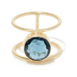Best Moonstone Bague Nicole Iolite en laiton doré